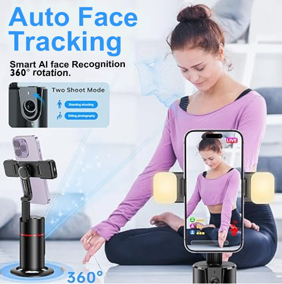 360 Auto Face Tracking Gimbal AI Smart Gimbal Face Tracking Auto Phone Holder For Smartphone Video Vlog Live Stabilizer Tripod