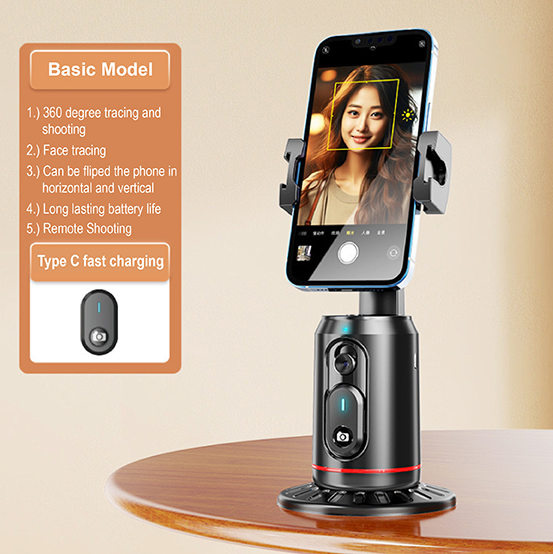 360 Auto Face Tracking Gimbal AI Smart Gimbal Face Tracking Auto Phone Holder For Smartphone Video Vlog Live Stabilizer Tripod