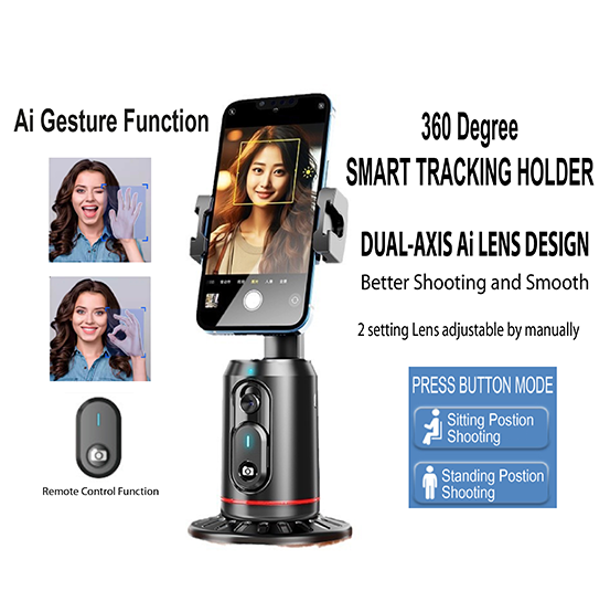 360 Auto Face Tracking Gimbal AI Smart Gimbal Face Tracking Auto Phone Holder For Smartphone Video Vlog Live Stabilizer Tripod