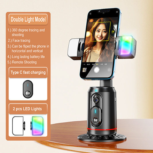 360 Auto Face Tracking Gimbal AI Smart Gimbal Face Tracking Auto Phone Holder For Smartphone Video Vlog Live Stabilizer Tripod