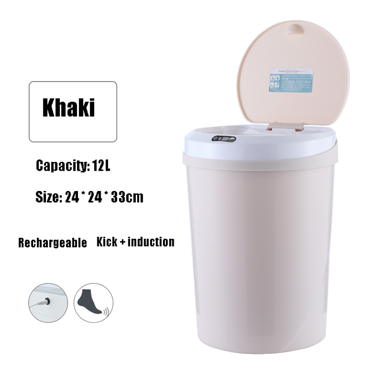 12L Round Sensor Lid Trash Bucket