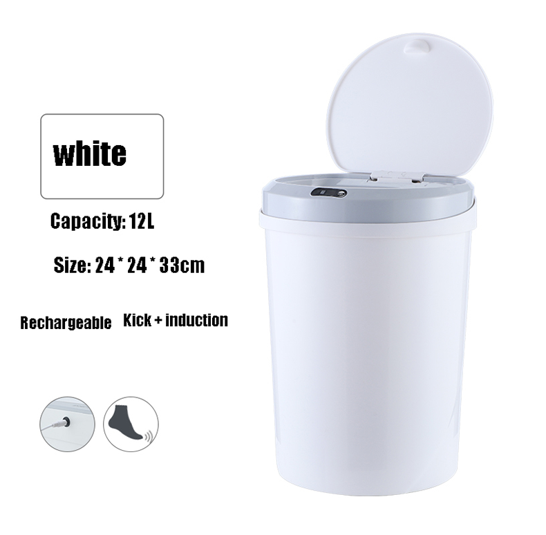 12L Round Sensor Lid Trash Bucket