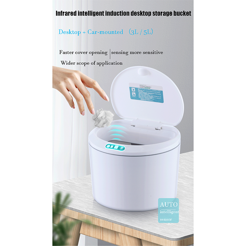 3L , 5L Round Sensor Lid Storage Box Trash Box